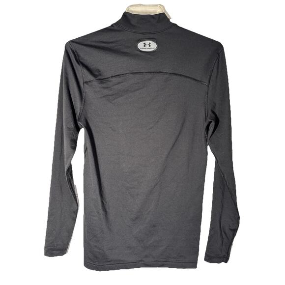 Under Armour Size M ColdGear Mock T-Shirt Black Tight Fitted Long Sleeve - Picture 2 of 3